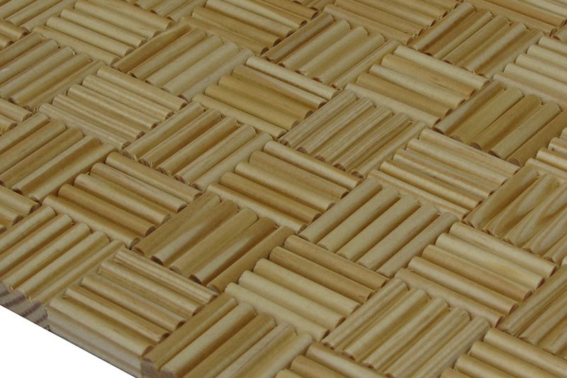 US Pine Madlen Mesh-mounted Wood Mosaic Wall Tile 988006 angle view