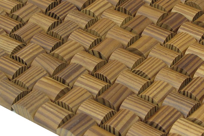 US Pine Straw Thermowood Mesh-mounted Mosaic Wall Tile 986003 angle view