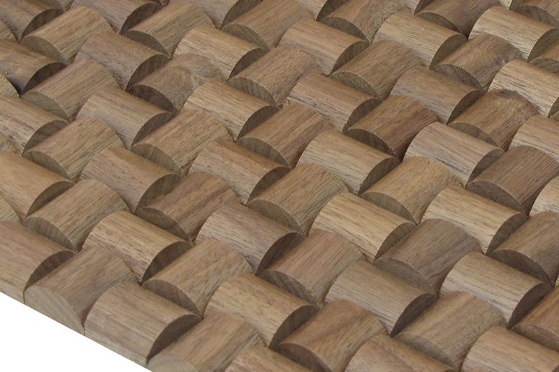 US Walnut Mesh-mounted Wood Mosaic Wall Tile 987001 angle view