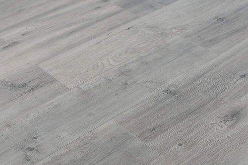 Laminate Hardwood 6.75" Wide, 48" RL, 12mm Thick Textured Papapindo Ultra Grey Floors - Mazzia Collection product shot tile view