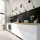 Urban living jet black 3x12 glossy pressed 1102527 product shot kitchen view