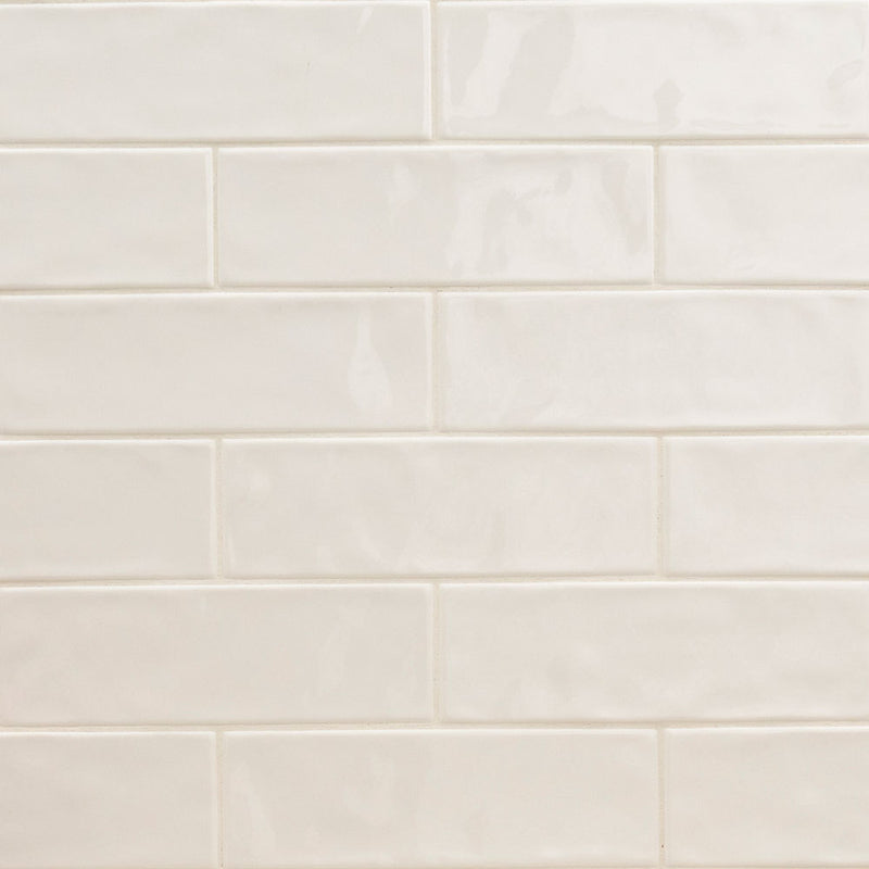 Urbano crema ceramic white subway tile 4x12 glossy  msi collection NURBCRE4X12 product shot wall view