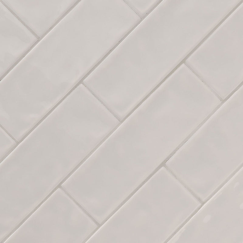 Urbano dusk ceramic white subway tile 4x12 glossy  msi collection NURBDUS4X12 product shot angle view