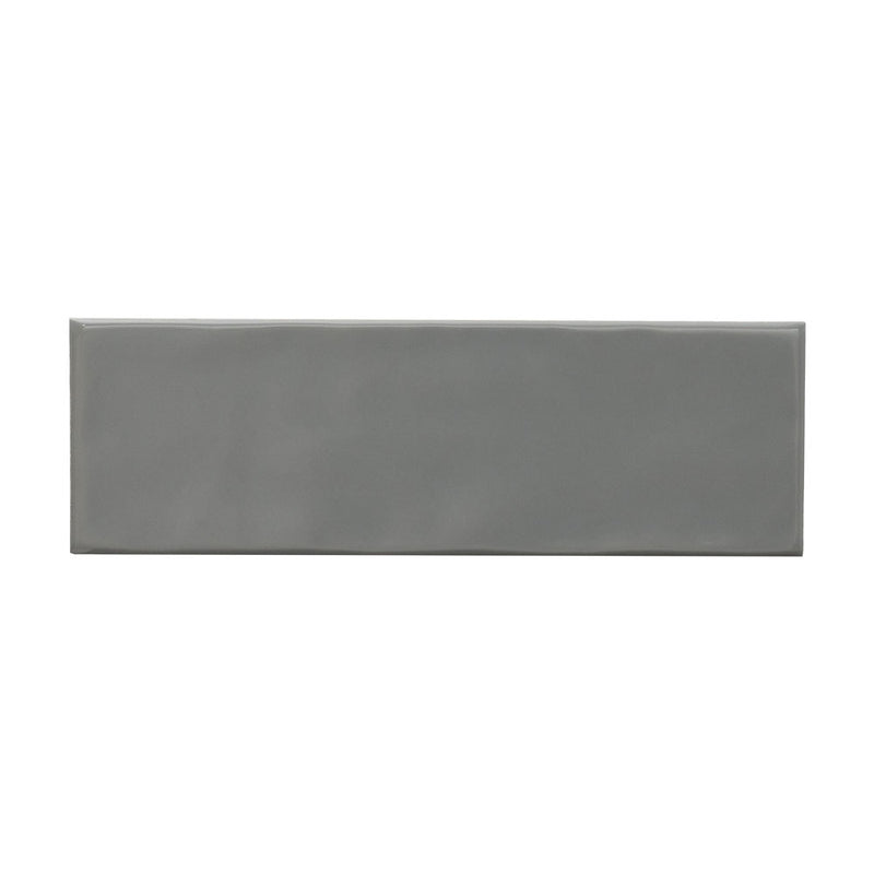 Urbano graphite ceramic gray subway tile 4x12 glossy NURBGRA4X12 product shot tile view