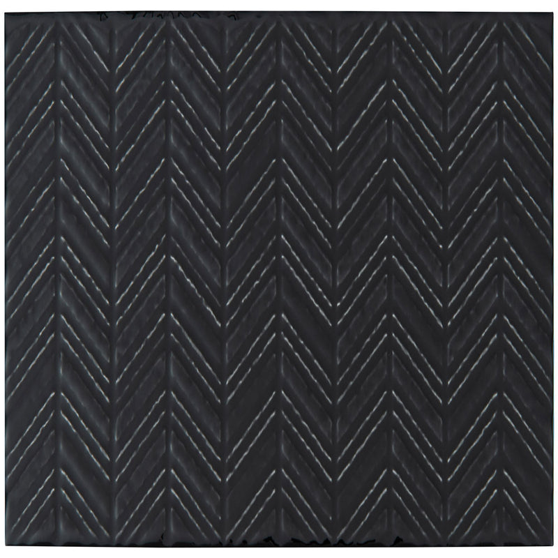Urbano ink 3d mix ceramic black textured subway tile 4x12 glossy NURBINKMIX4X12 product shot tile view 2