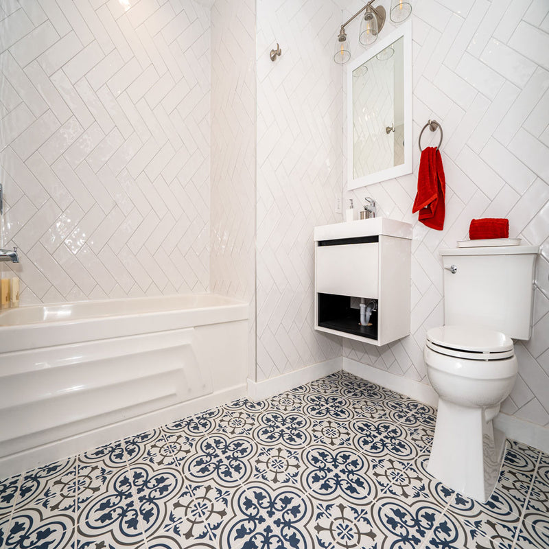 Urbano pure ceramic white subway tile 4x12 glossy  msi collection NURBPUR4X12 room shot bathroom view