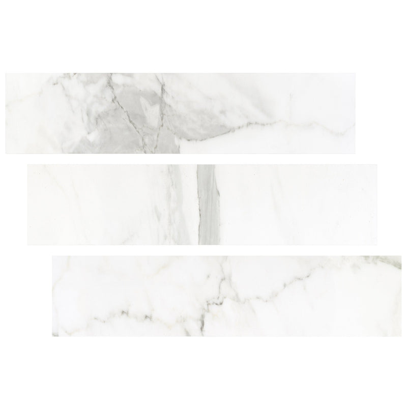 Calacatta Legend 0.75" Thick x 0.63" Wide x 94" Length Luxury Vinyl Quarter Round Molding - MSI Everlife product shot tile view 3