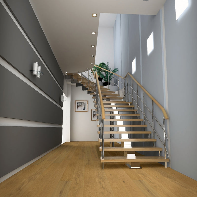Ladson Northcutt 7.48"x75.6" Engineered Click Lock Hardwood Flooring - MSI Collection room shot staircase view