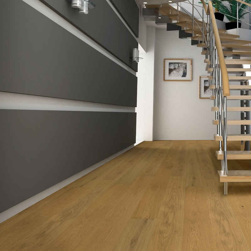 Ladson Northcutt 7.48"x75.6" Engineered Click Lock Hardwood Flooring - MSI Collection room shot staircase view 2