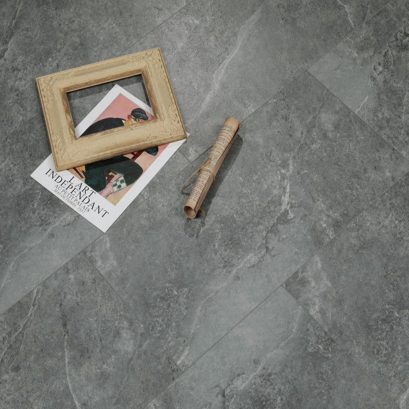 Vinyl planks spc rigid core lvt  slate grey 5.2mm thickness 20mil super protect wearlayer preattached premium pad 1520314-VH product shot top view 6