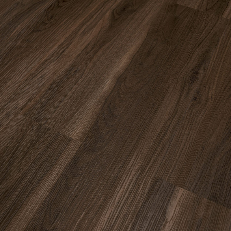 Vinyl planks spc rigid core lvt casa walnut 5mm thickness 20mil super protect wearlayer preattached premium pad 1520324-VH product shot angle view