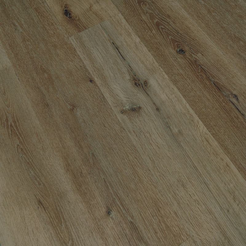 Vinyl planks spc rigid core lvt champagne oak 5mm thickness 20mil super protect wearlayer preattached premium pad 1520325-VH product shot angle view 2