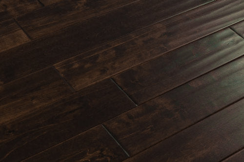 Solid Hardwood 5" Wide, 48" RL, 3/4" Thick Distressed/Handscraped Maple Walnut Floors - Mazzia Collection product shot tile view