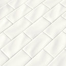 Whisper handcrafted 3X6 glossy ceramic white handmade subway tile SMOT-PT-WW36 product shot angle view