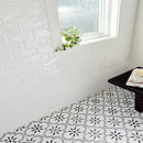 Whisper handcrafted 3X6 glossy ceramic white handmade subway tile SMOT-PT-WW36 product shot bathroom wall view