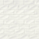 Whisper handcrafted 3X6 glossy ceramic white handmade subway tile SMOT-PT-WW36 product shot wall view