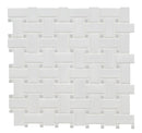 White and gray basketweave 11.81x11.81 matte porcelain  mosaic tile SMOT-PT-RETBIAGRA-BWM msi collection product shot profile view