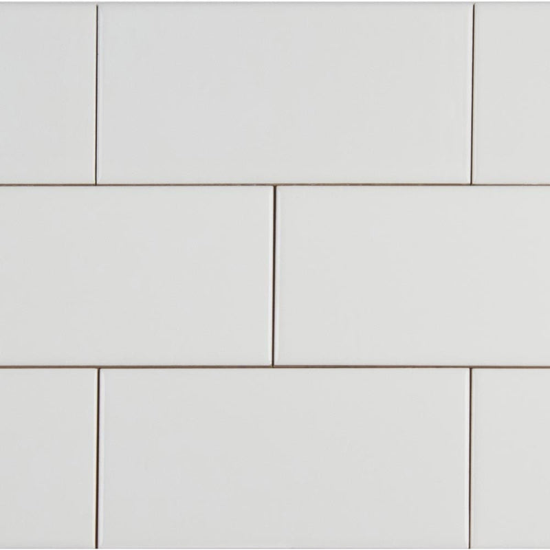 White glossy 4x12 glazed ceramic wall tile msi collection NWHIGLO4X12 product shot multiple tiles top view
