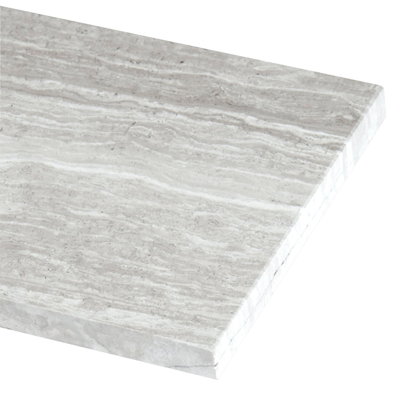 White oak honed marble floor and wall tile TWHITOAK412H msi collection product shot profile view