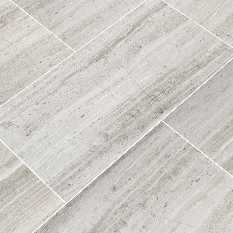 White oak honed marble floor and wall tile TWHTOAK12240.38H msi collection product shot angle view
