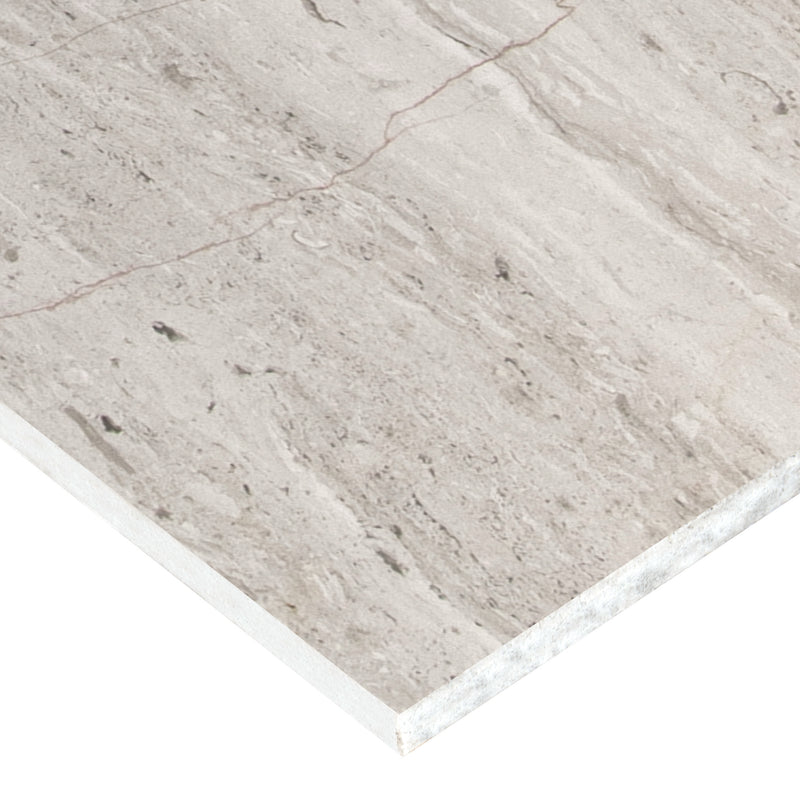 White oak honed marble floor and wall tile TWHTOAK12240.38H msi collection product shot profile view