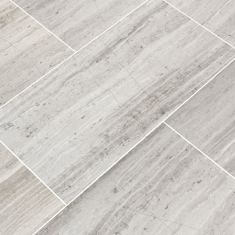 White oak honed marble floor and wall tile TWHTOAK18360.38H msi collection product shot angle view