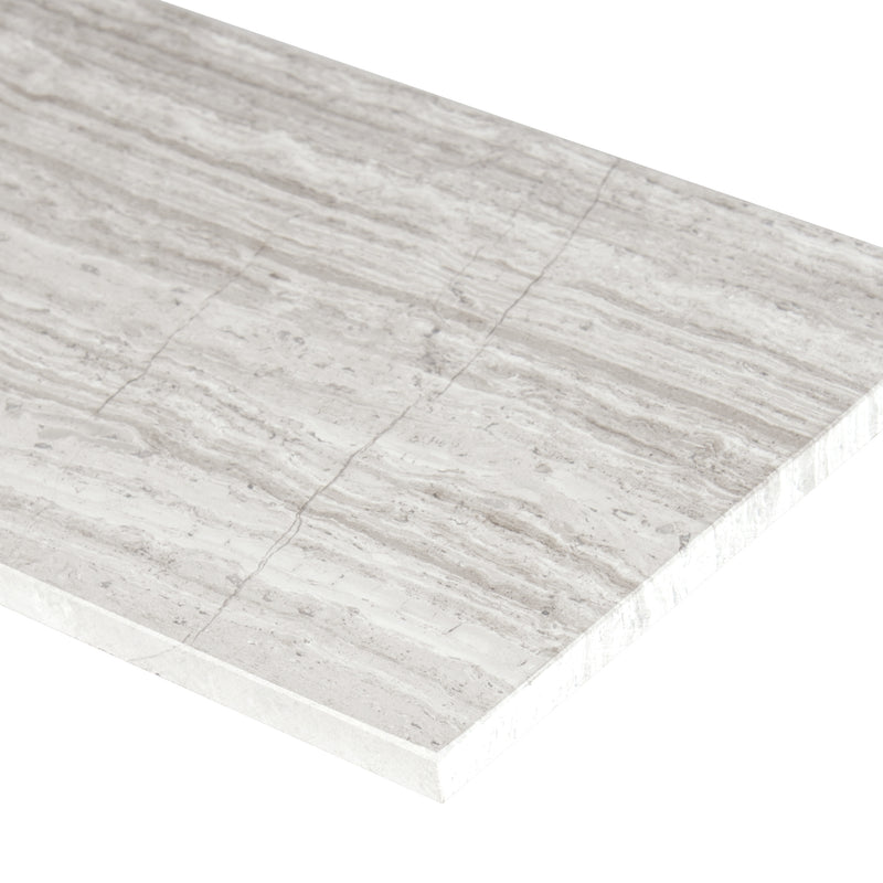 White oak honed marble floor and wall tile TWHTOAK6240.38H msi collection product shot profile view