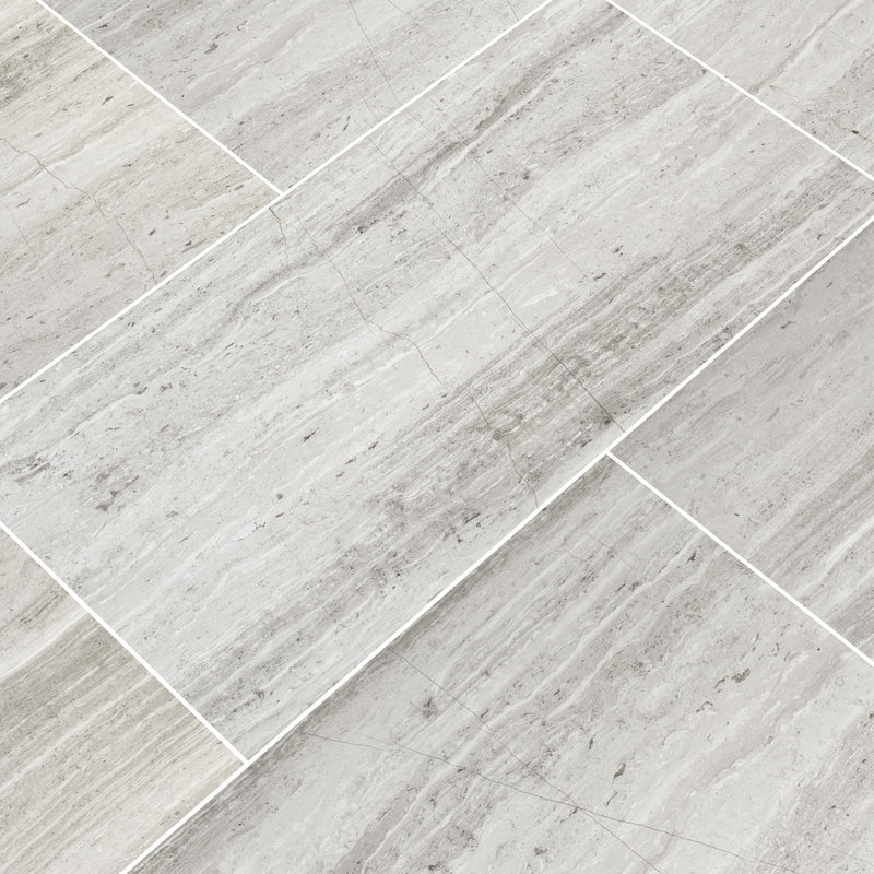 White oak polished marble floor and wall tile TWHTOAK12240.38P msi collection product shot angle view