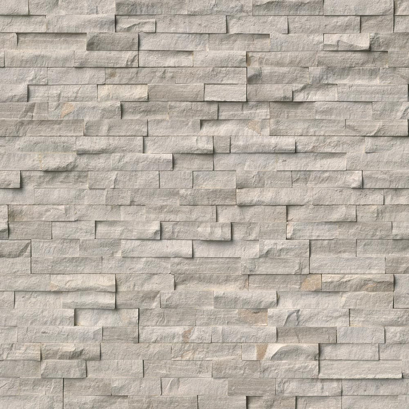 White oak splitface ledger corner 6X18 natural marble wall tile LPNLMWHIOAK618COR product shot multiple tiles top view