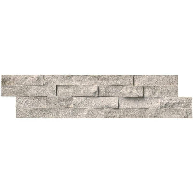 White oak splitface ledger panel 6X24 natural marble wall tile LPNLMWHIOAK624 product shot multiple tiles close up view