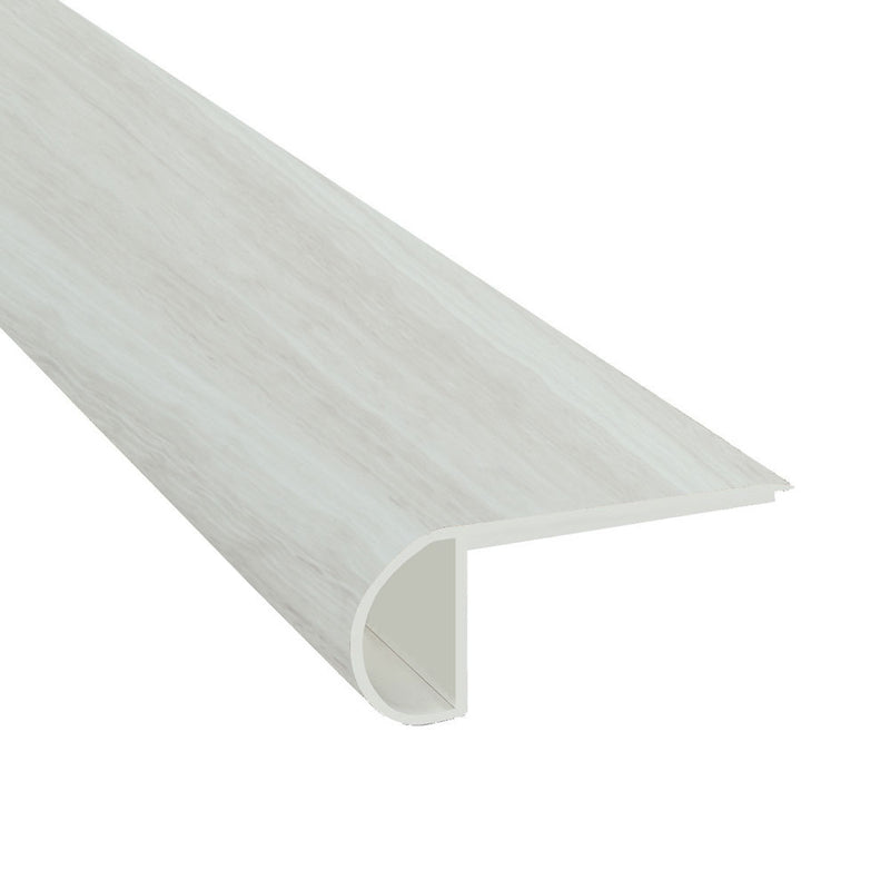 White ocean 0.75 thick x 2.75 wide x 94 length luxury vinyl flush stairnose molding VTTWHIOCE-FSN product shot profile view