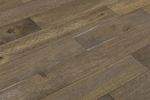 Solid Hardwood 4.75" Wide, 48" RL, 3/4" Thick Wirebrushed Acacia Whitewash Tempest Floors - Mazzia Collection product shot tile view 2