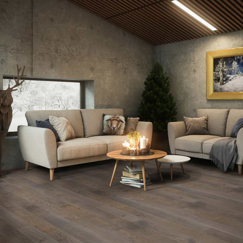 Woodhills estate oak 6.5x48 waterproof engineered hardwood flooring VTWESTOAK6.5X48-7MM room shot living room view 2
