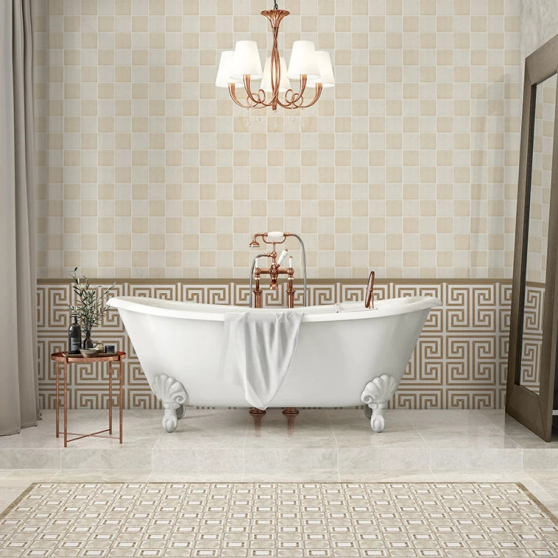 Royal Polished 18"x18" Marble Tile product shot bath view