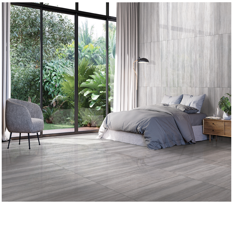 Zen Grey Polished Porcelain Floor and Wall Tile - Liberty US Collection