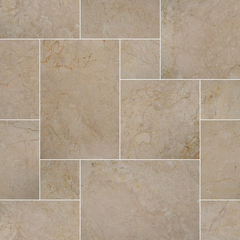 aegean pearl marble pavers pattern tumbled floor tile LPAVMAEGPRL10KITS multiple tiles top view