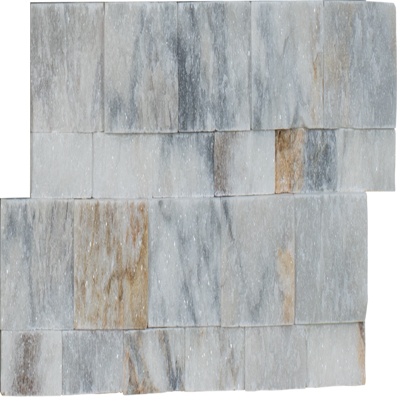 Arabescato Gold 6"x24" Marble Splitface Ledger Panel Tile product shot tile view 2