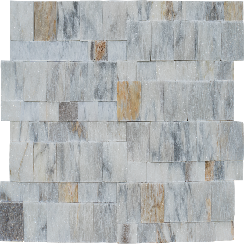 Arabescato Gold 6"x24" Marble Splitface Ledger Panel Tile product shot tile view 3