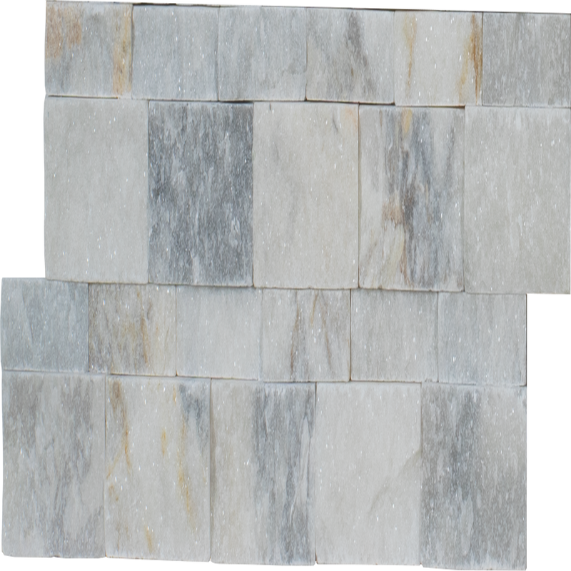 White Carrara 6"x24" Marble Splitface Ledger Panel Tile product shot tile view