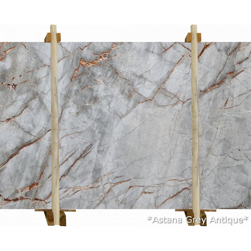 astana antique grey marble slabs polished 2cm bookmatching bundle front view