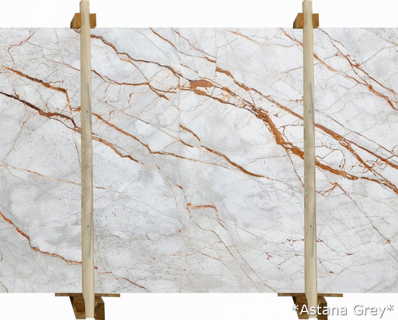 astana grey light marble slabs polished 2cm front view