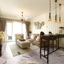 atlantic grey cloudy marble tile 18x18 polished installed to a living room floor