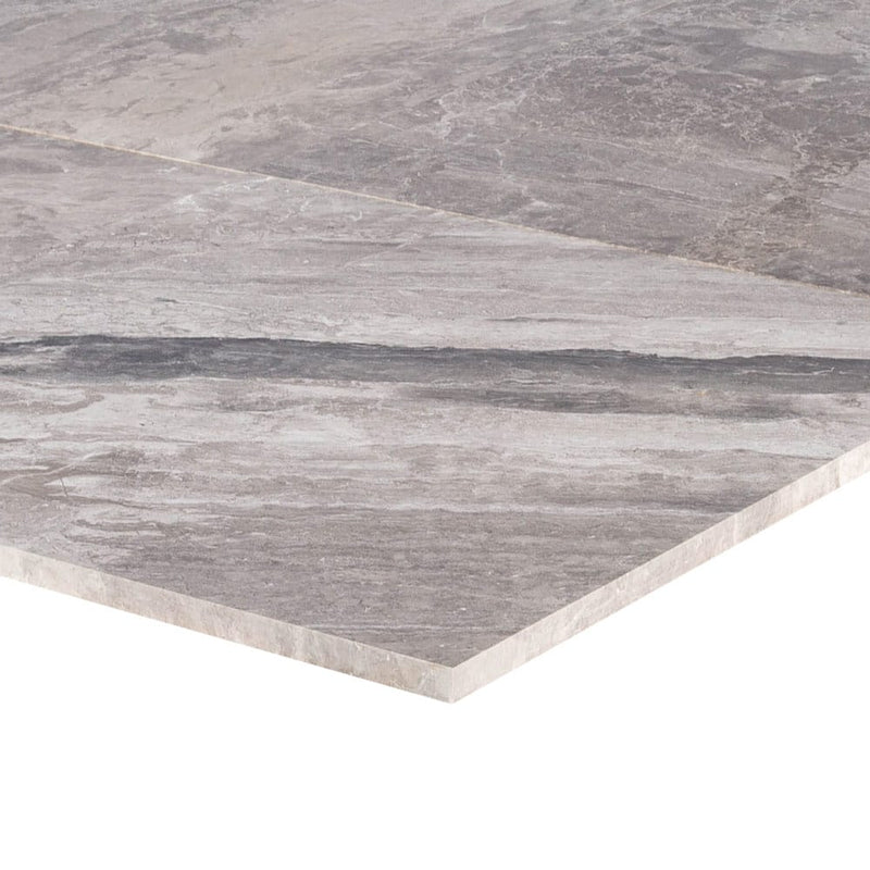 atlantic grey cloudy marble tile 18x18 polished profile view