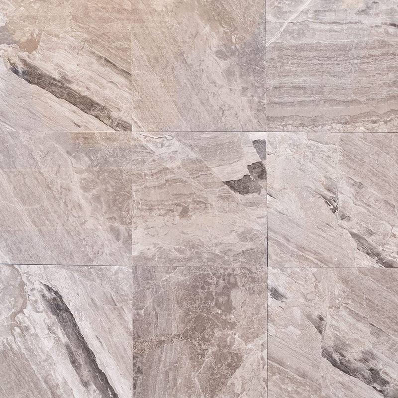atlantic grey cloudy marble tile 18x18 polished 9 tiles top view