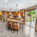 atlantic grey marble tile 12x24 polished installed to a kitchen floor square