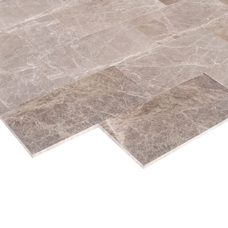 atlantic grey marble tile 12x24 polished profile view