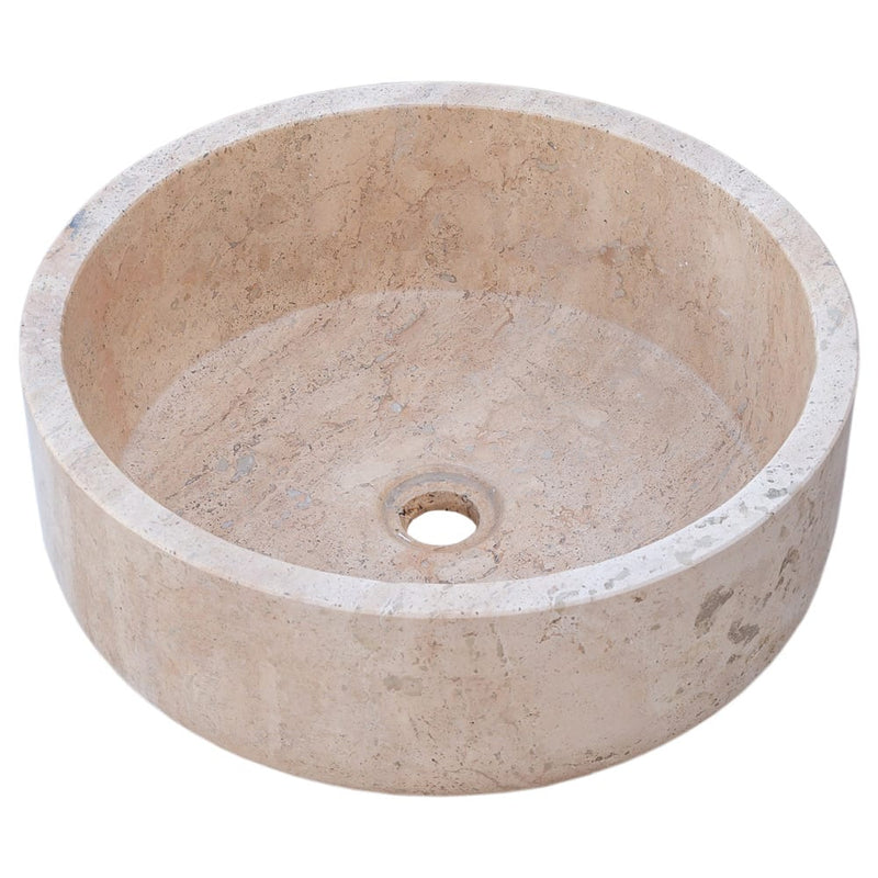 beige travertine vessel sink d16 h6 TMS02 angle product viewbeige travertine vessel sink d16 h6 TMS02 angle product view