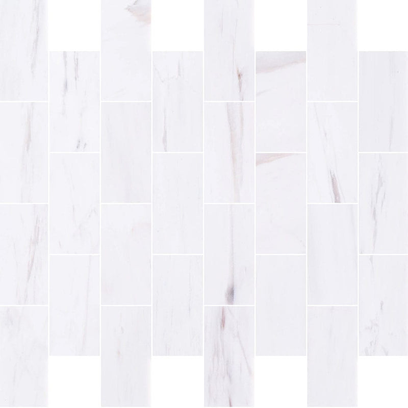 bianco dolomite marble tile 3x6 honed top view grouted