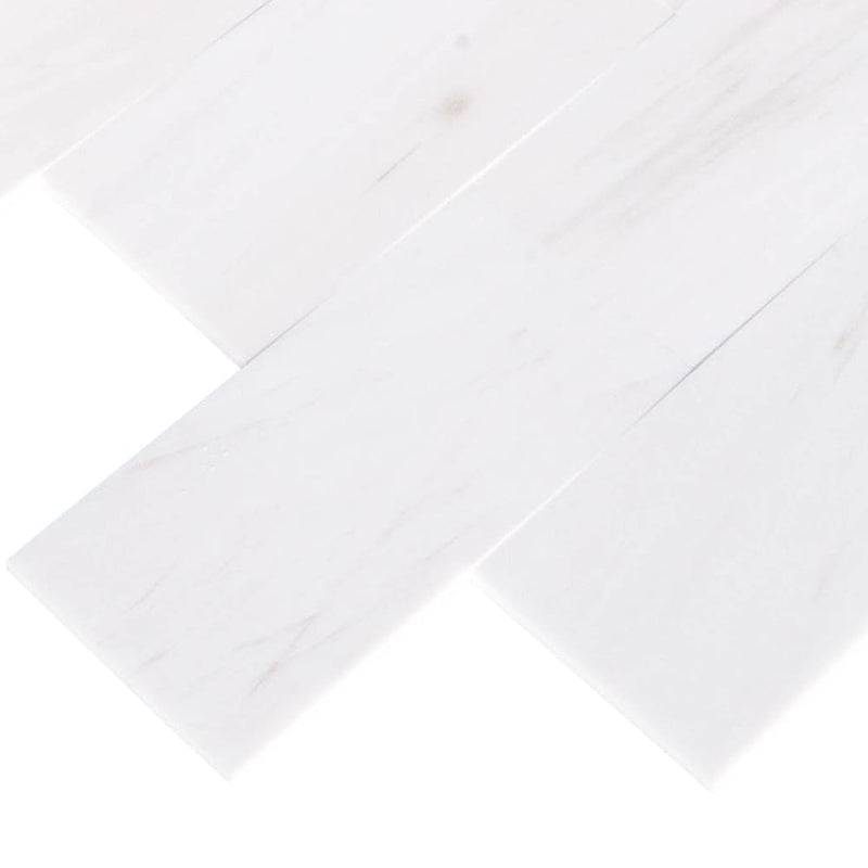 bianco dolomite marble tile 4x12 honed angle view