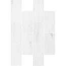 bianco dolomite marble tile 4x12 honed top view grouted